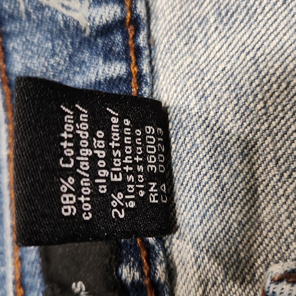 Calvin Klein Jeans Y2K Women's Size 8 Bootcut Distressed Blue Jeans Short 🌟 - Picture 5 of 16